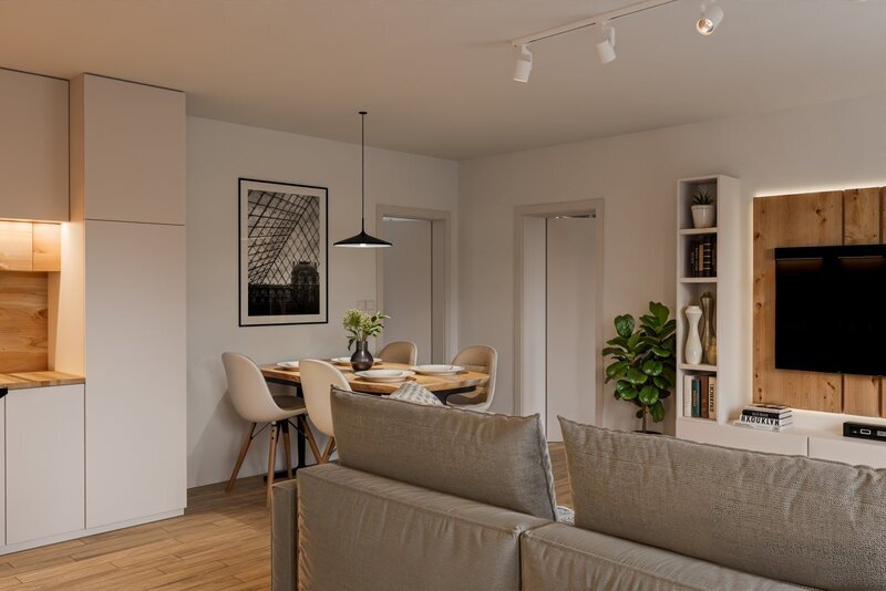 BYT 3.03 - dispozice 2+kk + šatna, 78 m2, balkon směrem ke Stromovce