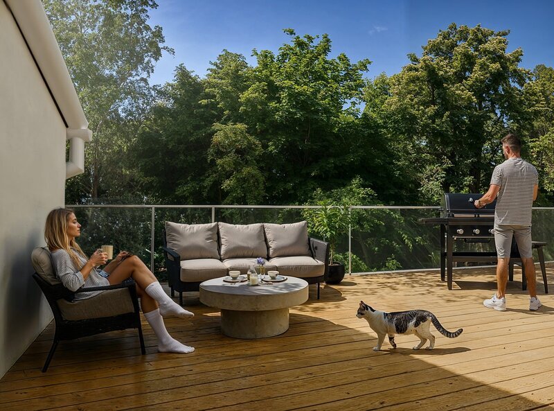 BYT 3.05 - dispozice 2+kk + šatna, 78 m2, balkon směrem ke stromovce