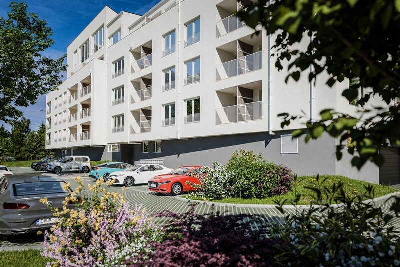 BYT 2.04 - dispozice 2+kk + šatna, 76 m2, balkon směrem ke Stromovce