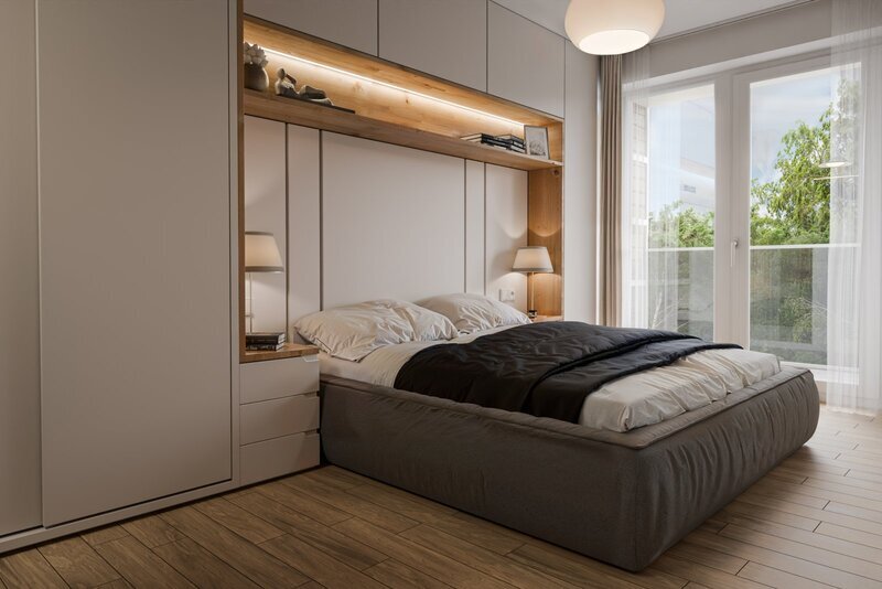 BYT 2.04 - dispozice 2+kk + šatna, 76 m2, balkon směrem ke Stromovce