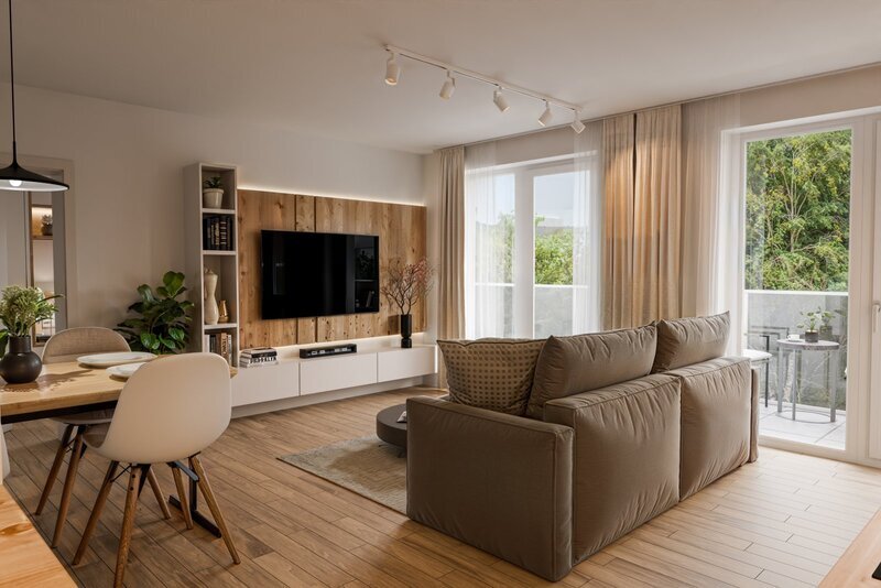 BYT 1.02 - dispozice 2+kk + šatna, 79 m2, balkon směrem ke Stromovce