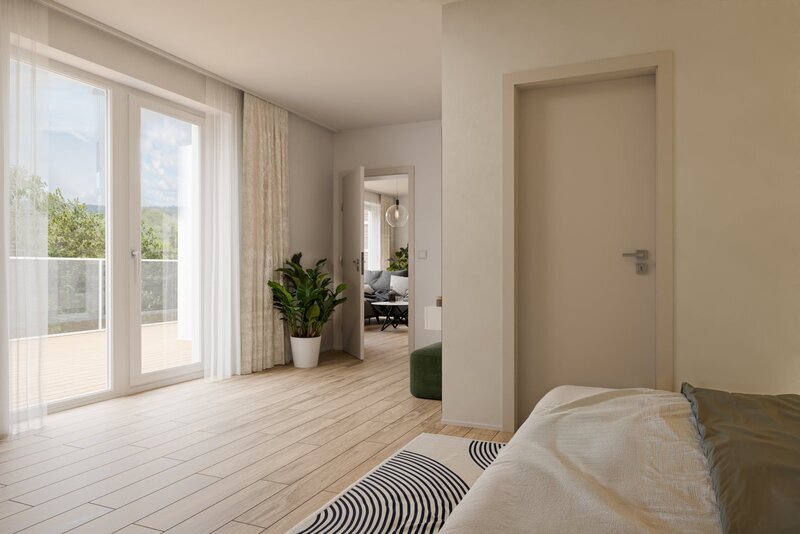 BYT 4.10 - dispozice 4+kk Mezonet, 124 m2, terasa směrem k Č.Budějovicím