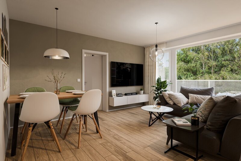 BYT 4.04 - dispozice 4+kk, Mezonet, 133 m2, terasa směrem ke Stromovce