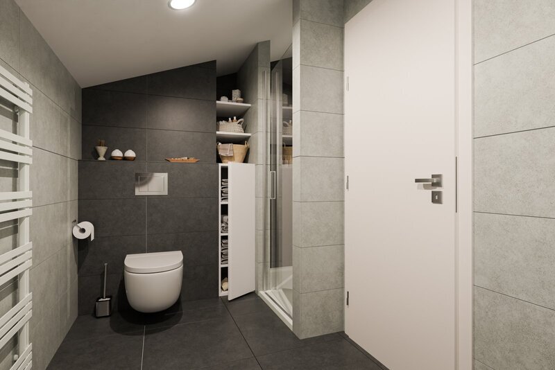 BYT 4.04 - dispozice 4+kk, Mezonet, 133 m2, terasa směrem ke Stromovce