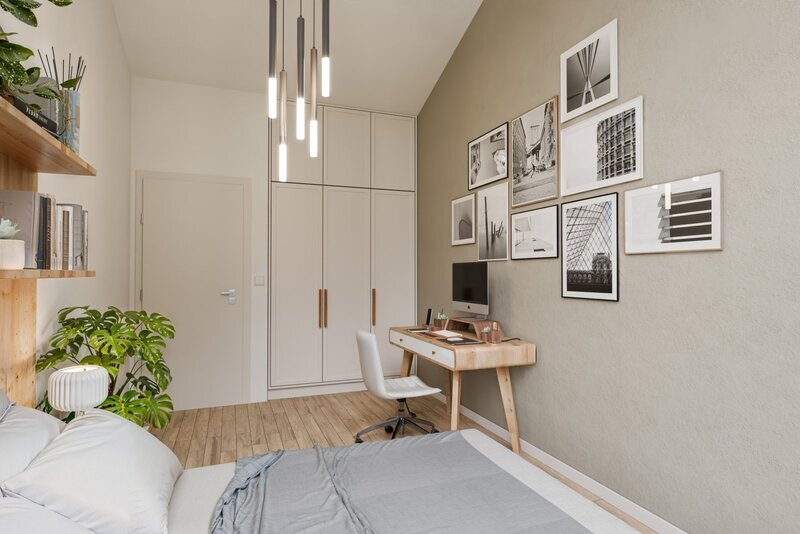 BYT 4.03 - dispozice 3+kk, Mezonet, 90 m2, terasa směrem ke Stromovce