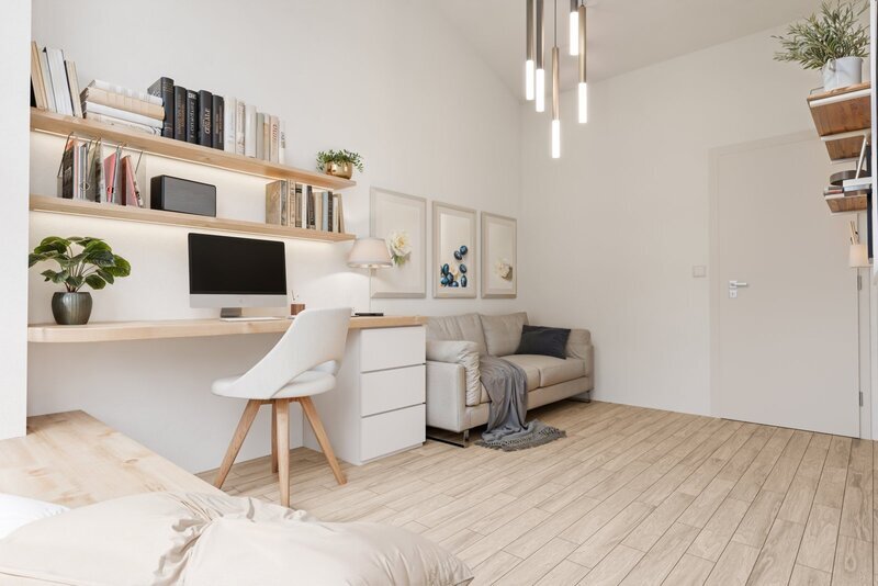 BYT 4.03 - dispozice 3+kk, Mezonet, 90 m2, terasa směrem ke Stromovce