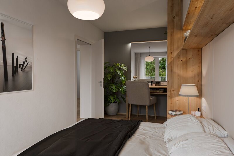 BYT 3.02 - dispozice 2+kk, 79 m2, balkon směrem ke Stromovce